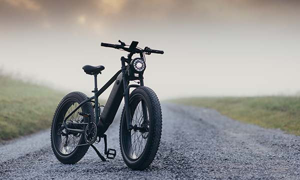 The Brawn fat tire on a gravel road