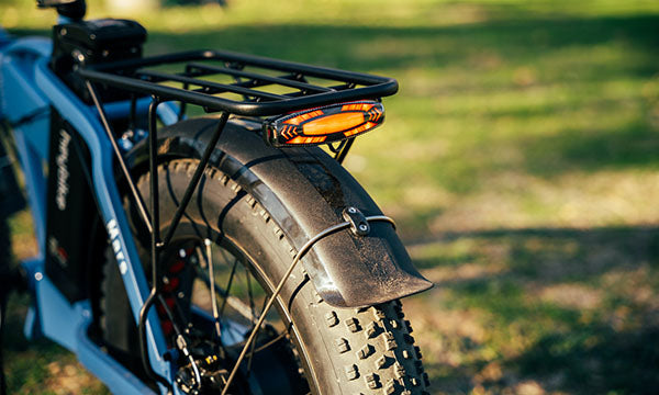 a close-up view of rear fender on the Mars bikes
