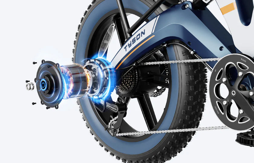 details view of heybike motor 750W