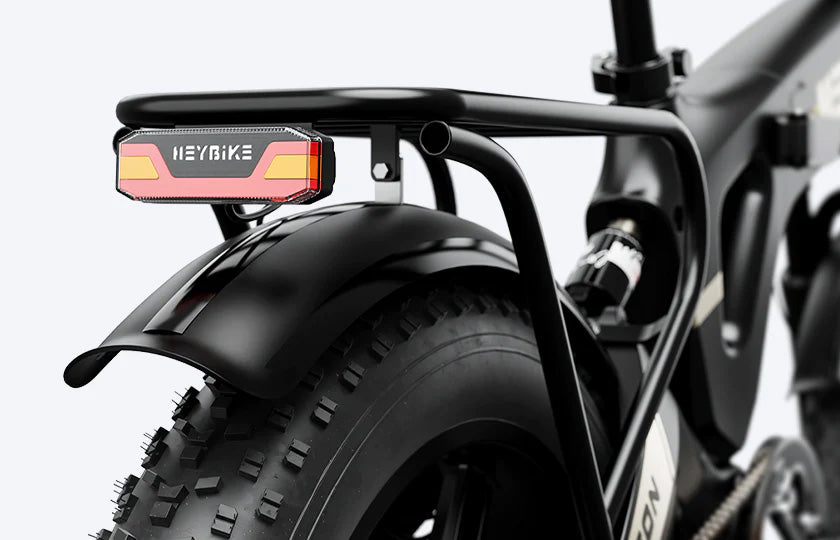 Close-up view of taillight with brake light