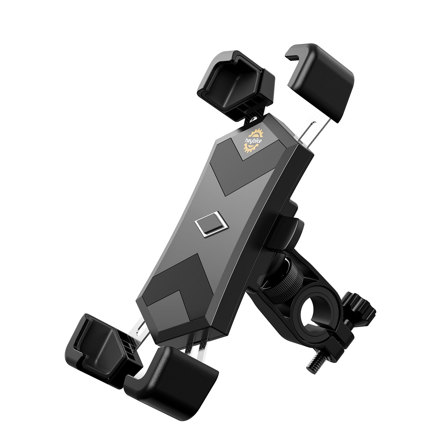 Close up of handlebar phone mount