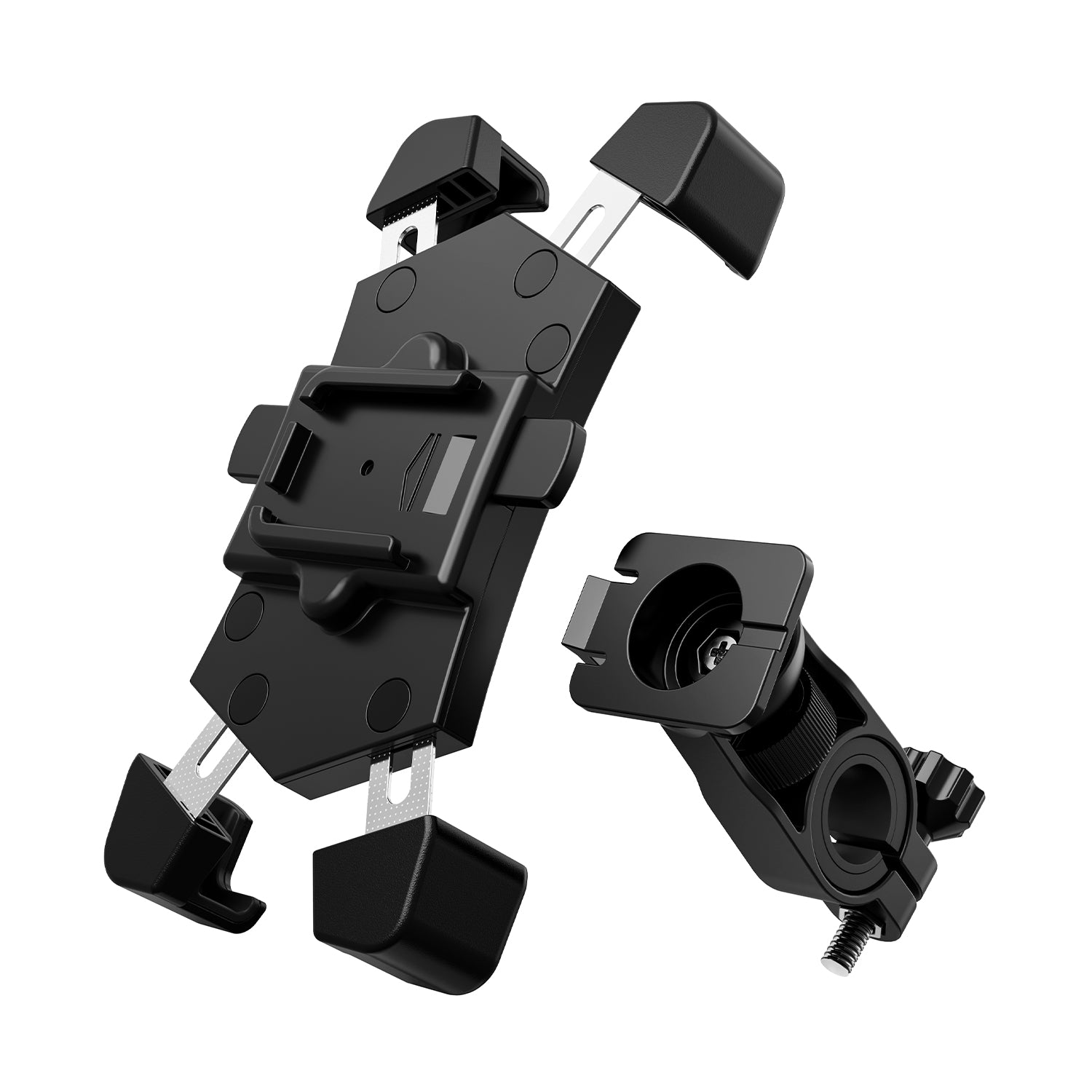 Back view of handlebar phone mount
