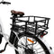 a large rear basket placed on electric bike