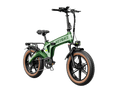 Front right view of tyson electric bike, black color, green headlight auto-lighting