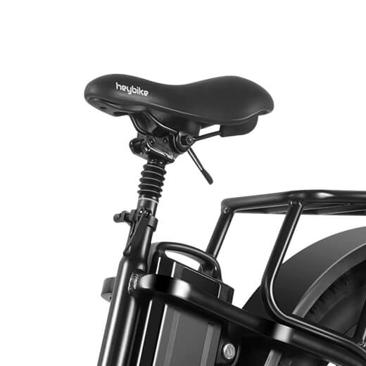 Close-up view of adjustable seat combined with shock absorption