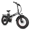 close up of black Mars folding ebike with removeable battery and spoke wheels